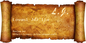 Lovasi Júlia névjegykártya